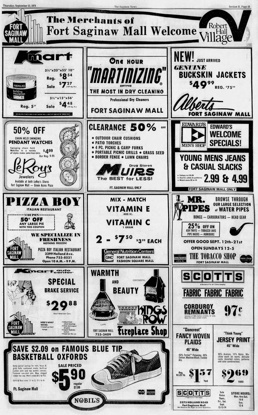 Fort Saginaw Mall - Sep 12 1974 Article